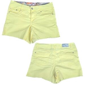 one 5 one Yellow Cutoff Jean Shorts